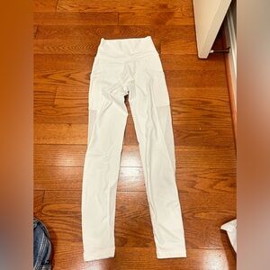 White aerie mesh leggings, size: xs